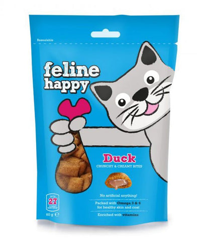 Feline Happy Cat Treats Duck (60g) (4601178390581)