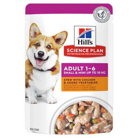 Hill’s SCIENCE PLAN Adult Small & Mini Dog Stew With Chicken & Added Vegetables - 12 Pouches