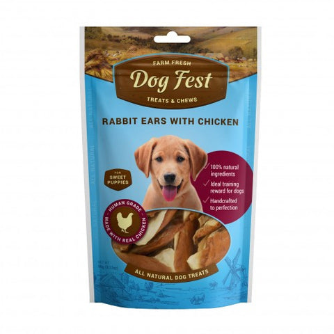 Dog Fest Rabbit ears with chicken for puppies - 90g
