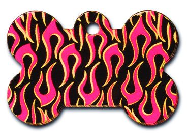 *ID Tag - Bone Painted Flame