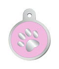 ID Tag - Circle Epoxy Pink Paw