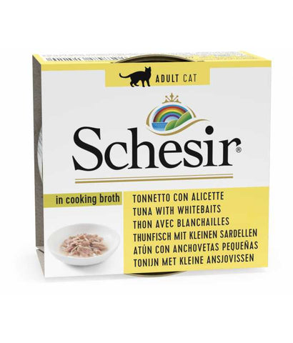 OFFER - Schesir Cat Can Broth-Wet Food Tuna With Whitebait 70g