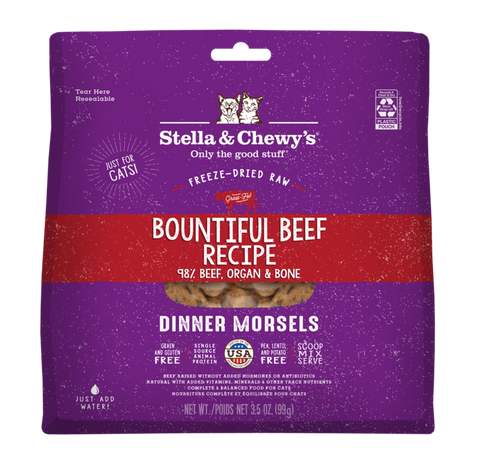 Stella & Chewy’s Cat Freeze Dried Dinner Morsels – Bountiful Beef Recipe – 3.5 oz