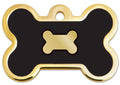 ID Tag - Bone Epoxy Gold & Black