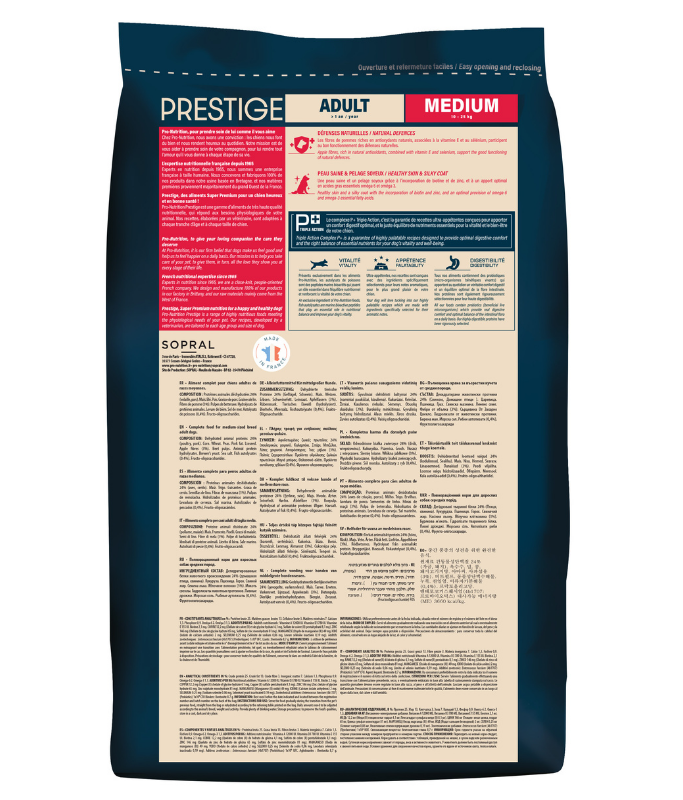 *Pro nutrition Prestige Dog Adult Medium 3Kg
