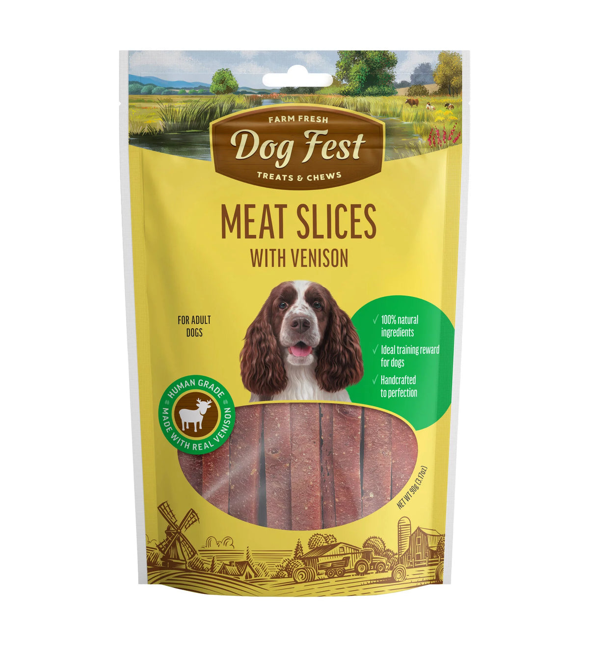 *Dog Fest Slices With Venison For Adult Dogs - 90g