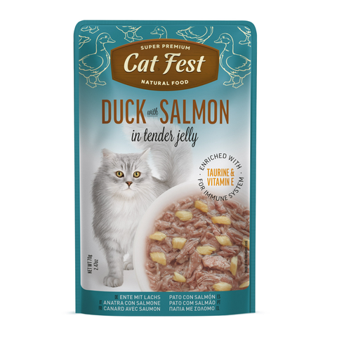 Cat Fest Duck With Salmon In Tender Jelly For Cats 70g