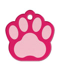 ID Tag - Paw Two-Tone Aluminum (Rasberry)