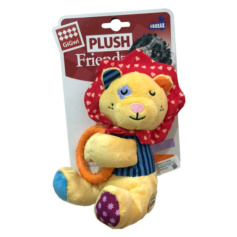 Lion Plush Friendz with Squeaker & TPR Ring