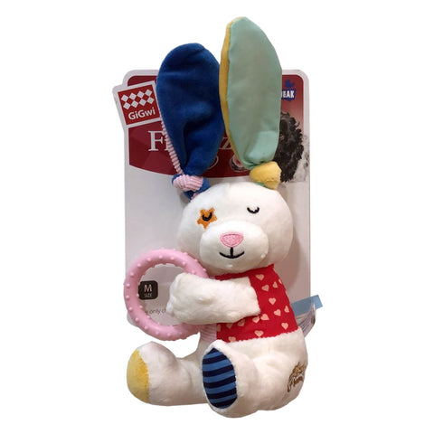*Rabbit Plush Friendz with Squeaker & TPR Ring