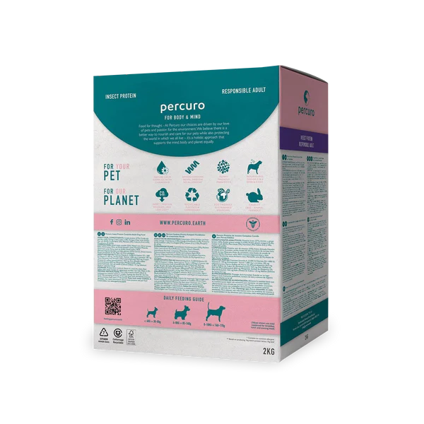 Percuro Insect Protein Adult Medium/Large Breed Dry Dog Food 2KG