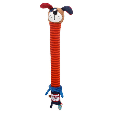 *Crunchy Neck Plush Friendz Dog with Bone & Squeaker - Small