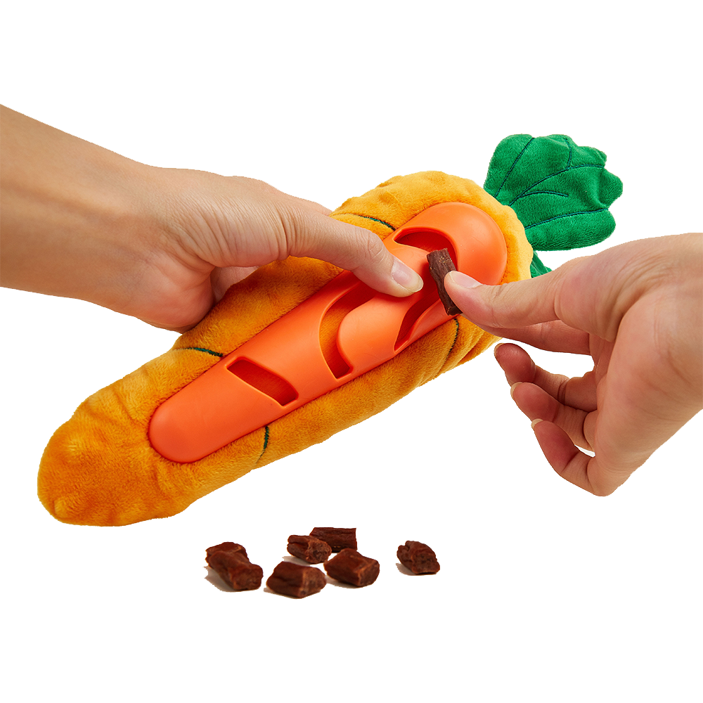FOFOS Cute Carrot Treat Dispensing Dog Toy