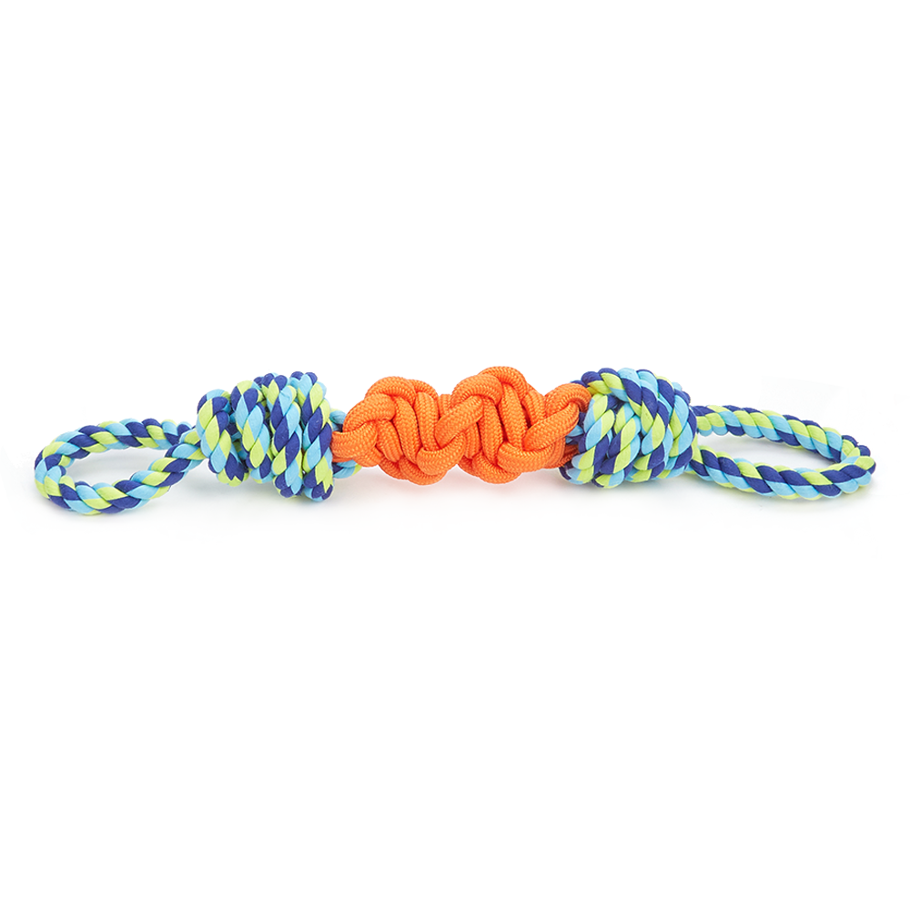 FOFOS Flossy Rope Tug Orange/Blue Dog Toy