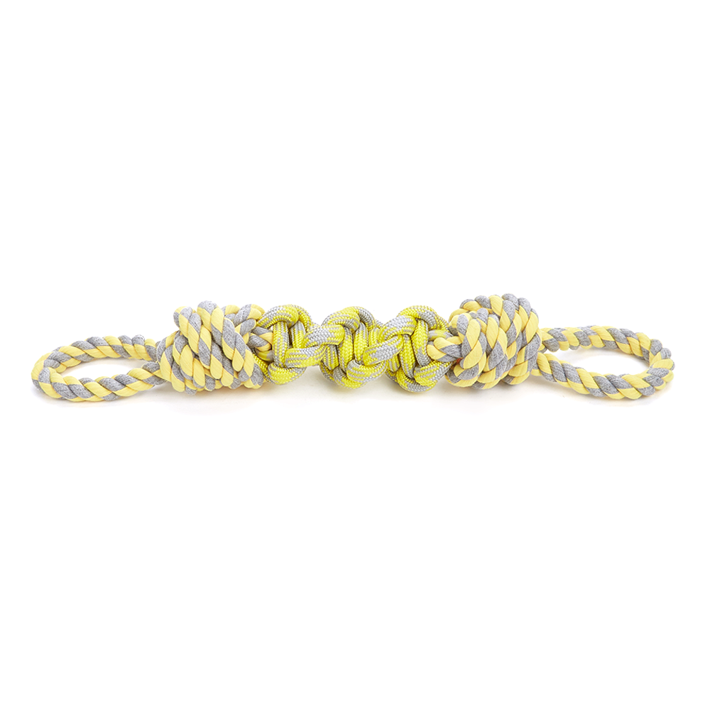 FOFOS Flossy Rope Tug Yellow/Green Dog Toy