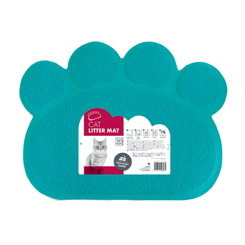 *M-PETS Paw Cat Litter Mat Blue