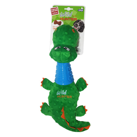 *Crocodile Plush Dog toy with TPR Neck