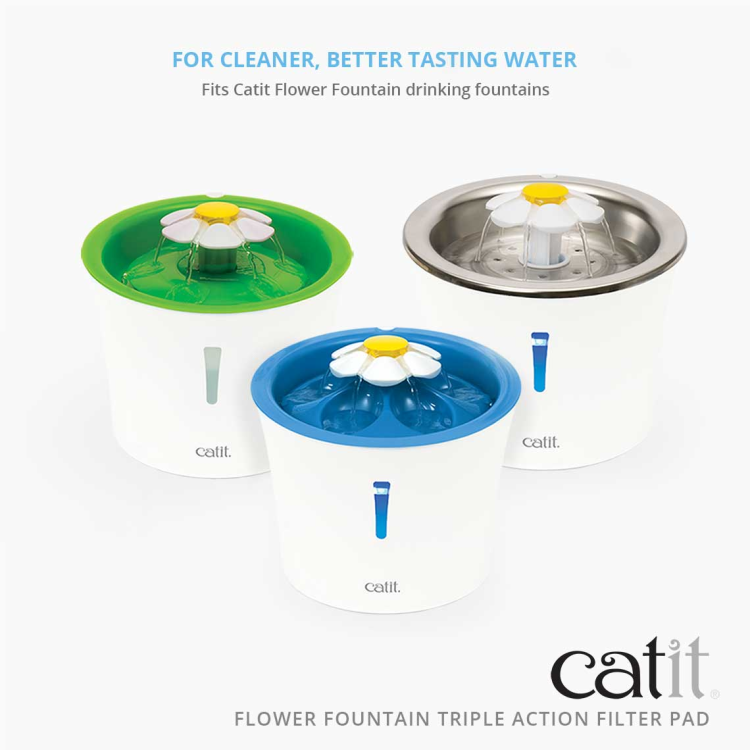 Catit Flower Fountain Triple Action Filter Pad, 2pcs
