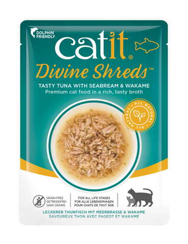 Catit Divine Shreds, Tuna with Seabream & Wakame 75g