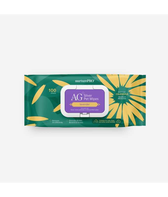 *NurturePro AG+ Silver Pet Wet Wipes - 100 Sheets