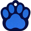 ID Tag - Paw Brass Two-Tone Painted (Blue)