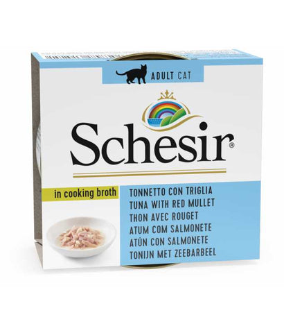 Schesir Cat Can Broth-Wet Food Tuna With Mullet-(Min Order 70g - 14pcs)