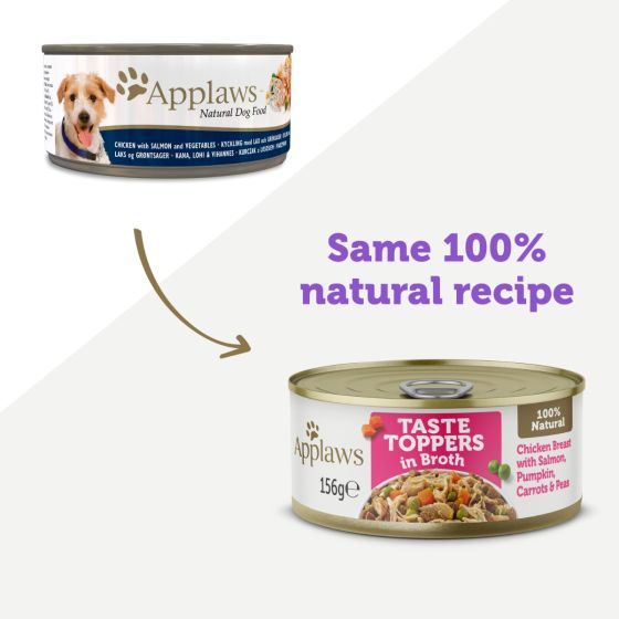 *Applaws Taste Topper Broth Chicken Salmon Dog Tin