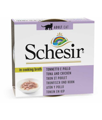 Schesir Cat Can Broth-Wet Food Tuna With Chicken 70g