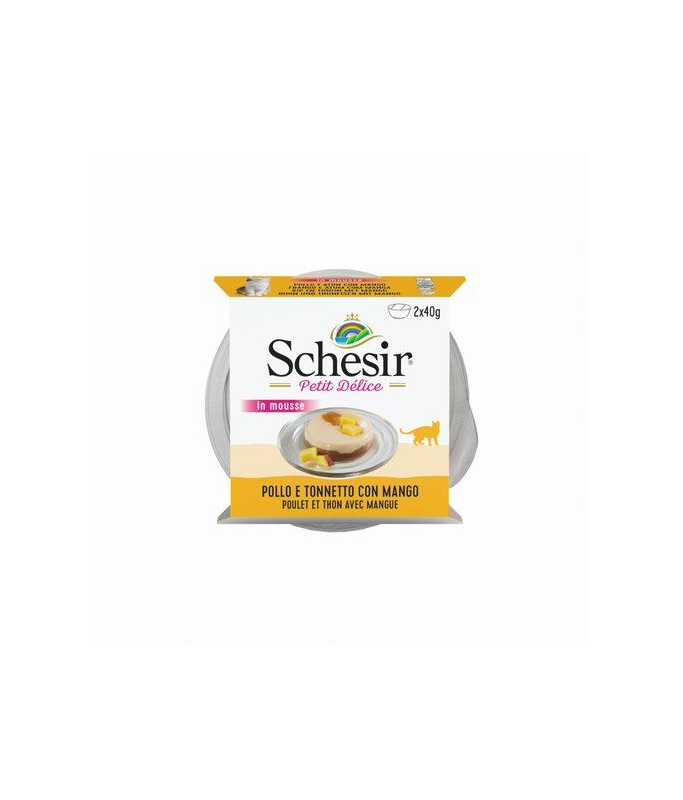Schesir Petit Delice Cat Wet Food Can-Chicken And Tuna With Mango 40g