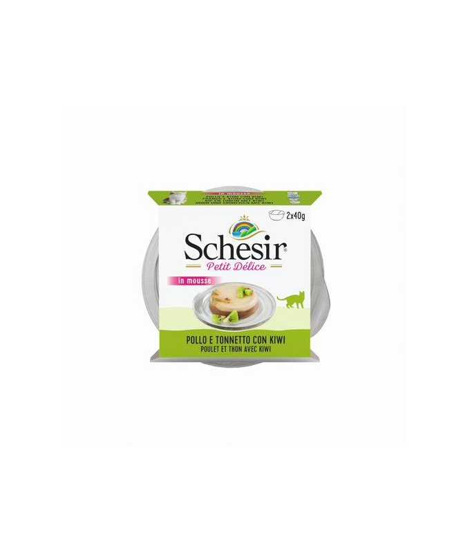 Schesir Petit Delice Cat Wet Food Can-Chicken And Tuna With Kiwi 40g