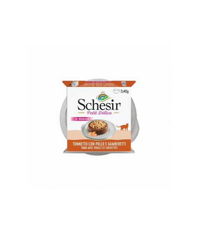 Schesir Petit Delice Cat Wet Food Can-Tuna And Chicken With Shrimps 40g
