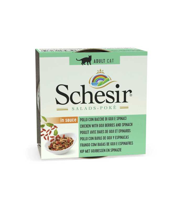 Schesir Salad Cat Wet Food Chicken With Gojiberries And Spinach 85g