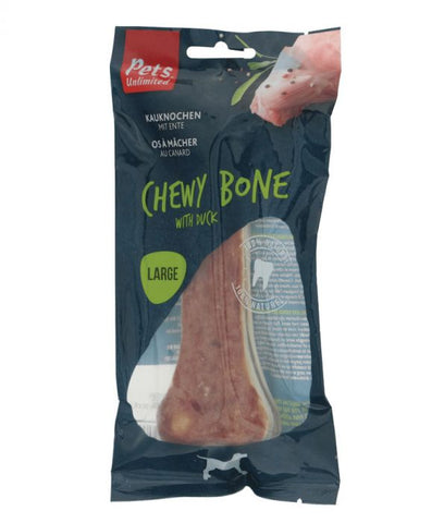 Pets Unlimited Chewy Bone with Duck Large (4604628992053)