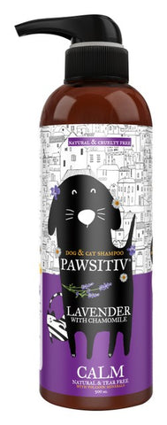 PAWSITIV'S NATURAL AND TEARLESS SHAMPOO FOR DOGS & CATS - LAVENDER WITH CHAMOMILE (CALM) - 500ML