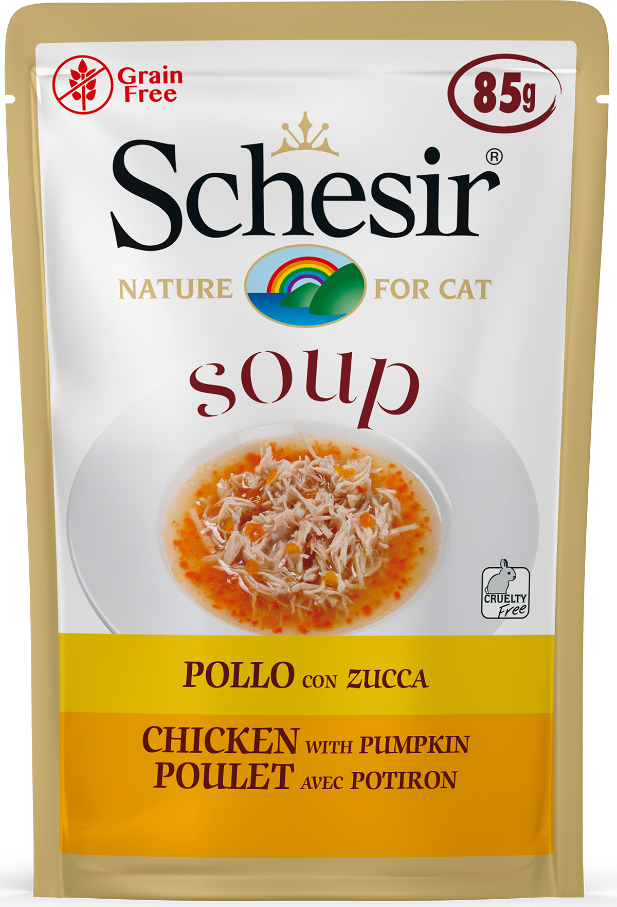Schesir Cat Pouch Soup Chicken with Pumpkin (85g) (4598986637365)