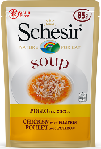 Schesir Cat Pouch Soup Chicken with Pumpkin (85g) (4598986637365)