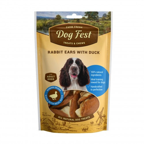 Dog Fest Rabbit ears with duck for adult dogs - 90g