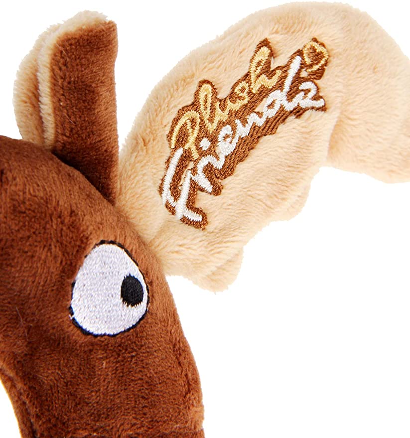 GiGwi Friendz Brown Plush Reindeer Ring Shape Squeaky Dog Toy