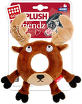 GiGwi Friendz Brown Plush Reindeer Ring Shape Squeaky Dog Toy