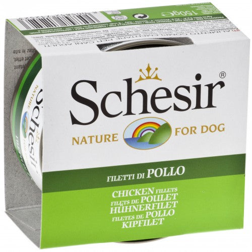 SCHESIR DOG CAN JELLY -CHICKEN FILLETS (150Gg) (4600722325557)