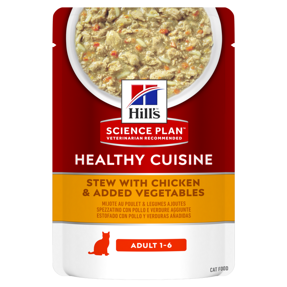 Hill’s SCIENCE PLAN HEALTHY CUISINE Adult Cat Stew With Chicken & Added Vegetables - 12 Pouches