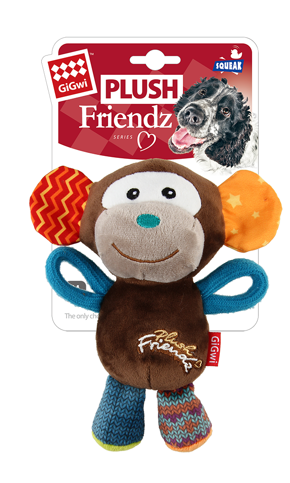 GiGwi Monkey Plush Friendz With Squeaker