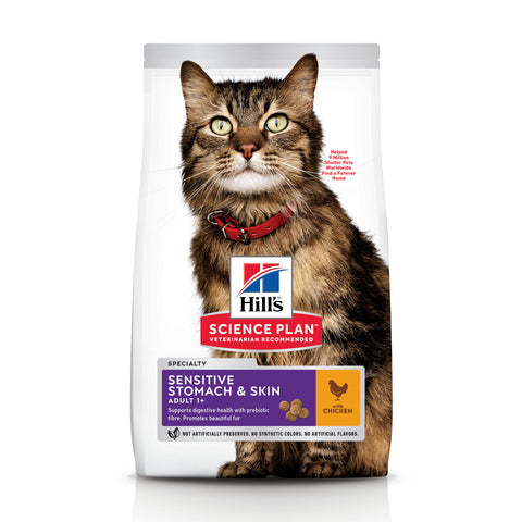 Science Plan Sensitive Stomach & Skin Adult Cat Food With Chicken (1.5kg) (4595804930101)