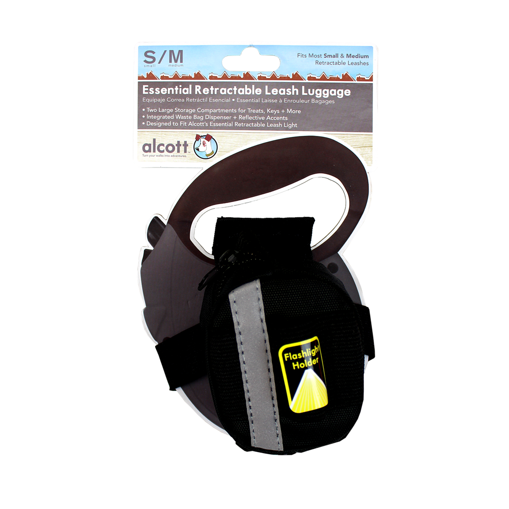 LUGGAGE FOR RETRACTABLE LEASH, LARGE - BLACK (4635250622517)