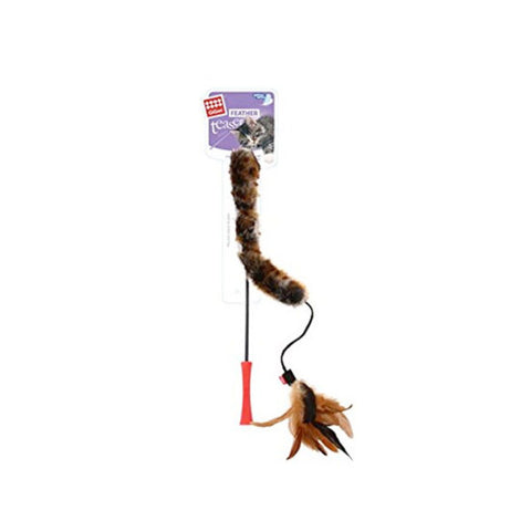 *Catwand Feather Teaser with Natural Plush Tail and TPR Handle