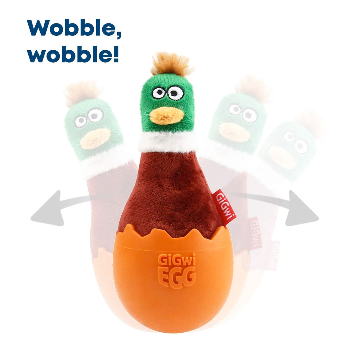 GiGwi EGG Wobble Fun Brown Duck – Medium