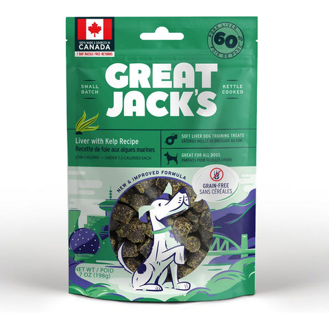 Great Jack’s Liver with Kelp Recipe Grain-Free Dog Treats 7oz / 198gm
