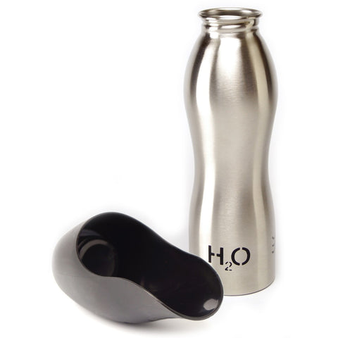 H2O4K9 Dog Water Bottle -Silver (4612078862389)