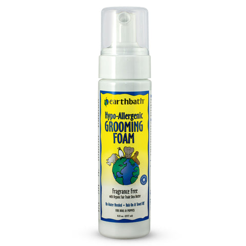 *earthbath® Waterless Grooming Foam for Dogs & Puppies, Hypo-Allergenic & Fragrance Free, Made in USA, 8 oz pump