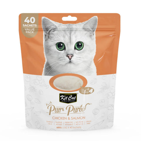 Kit Cat Purr Puree Chicken & Salmon (40 Sachets Value Pack) (4598934831157)